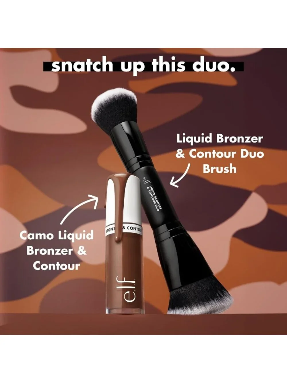 Liquid Bronzer & Contour Duo with Brush | Flawless Glow & Sculpting Tool